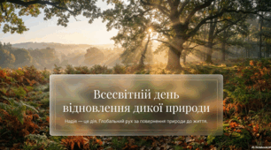 20 березня - Всесвітній день відновлення дикої природи