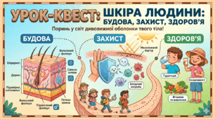 Урок-квест "Шкіра людини: будова, захист, здоров’я"