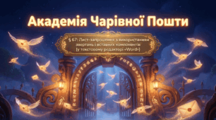 Лист-запрошення з використанням звертань і вставних компонентів (у текстовому редакторі «Word»).