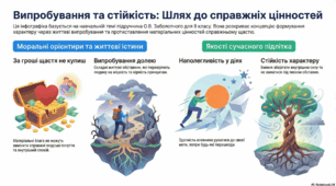 8 клас українська література Діагностувальна робота (ГР 4)  Випробування долею. За гроші щастя не купиш. Наполегливість і стійкість сучасних підлітків (тестові завдання, та завдання відкритого типу)