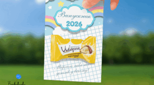 Подарункові листівки-футляри «Випускник 2026» (з місцем для солодощів)