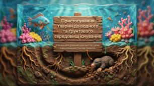 Презентація "Пристосування тварин до водного та грунтового середовищ існування"