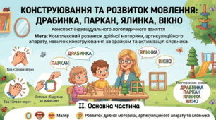 Конструювання простих предметів (драбинка, паркан, ялинка, вікно).