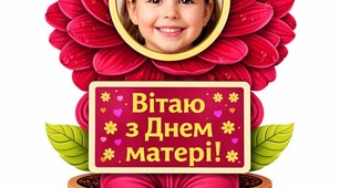 Шаблони-квіточок(для фото)до Дня матері (PNG + PowerPoint)