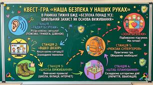 В рамках тижня БЖД: «Безпека понад усе: цивільний захист як основа виживання» Квест-гра «Наша безпека у наших руках»