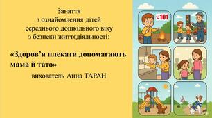 Конспект заняття з безпеки життєдіяльності для дітей середнього дошкільного віку: «Здоров’я плекати допомагають мама й тато»