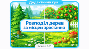 Дидактична гра “Розподіл дерев за місцем зростання”