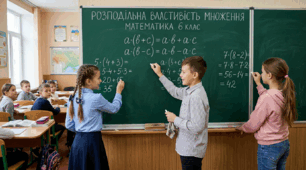 Розподільна властивість множення. Розкриття дужок. Зведення подібних доданків (6 клас).