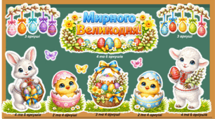 Великоднє оформлення класу "Мирного Великодня!", "Великдень".
