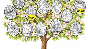 🐣 «Великоднє дерево» — яскравий святковий плакат!  Розмальовки