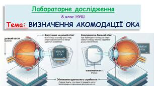 Презентація: Лабораторне дослідження «Визначення акомодації ока». 8 клас НУШ