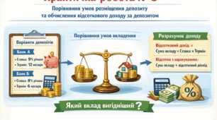 Практична робота № 5 Порівняння умов розміщення депозиту та обчислення відсоткового доходу за депозитом