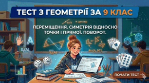 Переміщення. Симетрія відносно точки і прямої.  Поворот. 