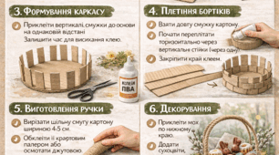 Проєкт "Eco-Friendly вироби. Еко-кошик з картону".  Презентація до уроку 3 " Технологія виготовлення еко-кошика з картону або паперу".