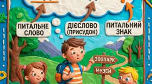 Плакат "Питальне речення" (4 частини) для 2-го класу