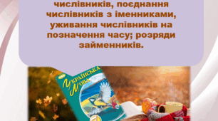 Морфологія. Відмінювання числівників, поєднання числівників з іменниками, уживання числівників на позначення часу; розряди займенників