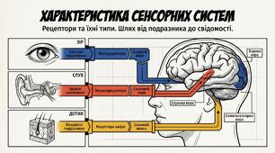 Презентація на тему:"Характеристика сенсорних систем (аналізаторів). Рецептори та їхні типи"