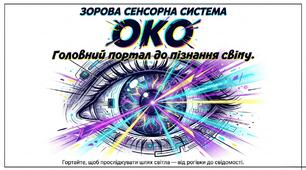 Презентація на тему:"Зорова сенсорна система. Око "