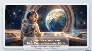 Презентація «Космічна мандрівка: Твоя перша космічна місія». 12 квітня - Всесвітній день авіації та космонавтики