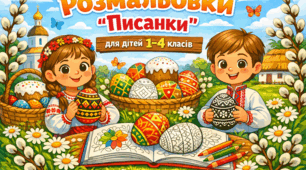 Писанка розмальовка для 1-4 класів