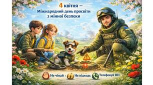 Яскравий плакат до Дня мінної безпеки  (на 2, 4, 8, 9, 16 арк А4)