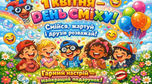 Розтяжка "День Сміху" - 1 квітня+Бонус плакат