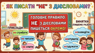 Картка "НЕ з дієсловами"
