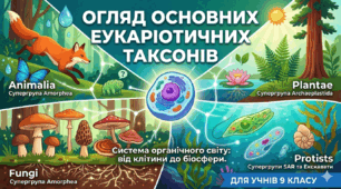 Огляд основних еукаріотичних таксонів ( 9 клас)