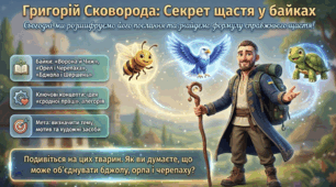 Григорій Сковорода: байки «Ворона й Чиж», «Орел і Черепаха», «Бджола і Шершень», ідея «сродної праці» — презентація НУШ, 8 клас