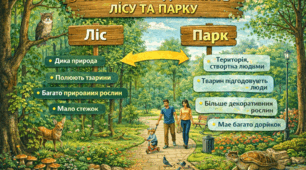 § 45. У ЧОМУ ВІДМІННІСТЬ ЛІСУ ТА ПАРКУ