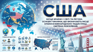 США. Місце країни у світі та регіоні.  Система розселення.