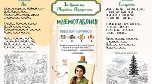 «Мнемотаблиці - за віршами Марійки Підгірянки»