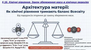 § 16. Хімічні рівняння. Закон збереження маси в хімічних реакціях
