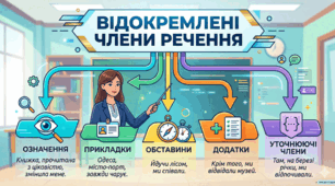 Презентація + конспект+інфографіка. Відокремлені члени речення. 8 клас НУШ