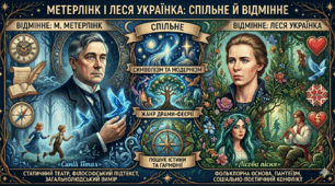 Інфографіка "Моріс Метерлінк і Леся Українка"