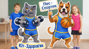 НОВИНКА  ДО ДНЯ ЗДОРОВ'Я! 🐾Ростові кіт Здоров'як і пес Спортик на 9, 16, 25 арк А4 та топери. День здоров'я