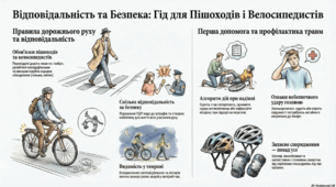 Відповідальність велосипедиста і пішохода за порушення ПДР. Перша допомога у разі травм.