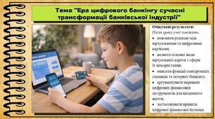 Ера цифрового банкінгу сучасні трансформації банківської індустрії. Підприємництво і фінансова грамотність. 8 клас. До підручника Гільберг Т. та ін.