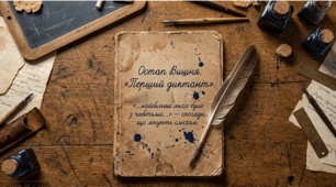 "Остап Вишня "Перший диктант" (презентація + інфографіка) 6 кл, за підручником Українська література (Калинич)