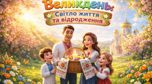 Сучасна інформаційна презентація + вікторина до ВЕЛИКДНЯ (50 слайдів). "Великдень: Світло життя та відродження"