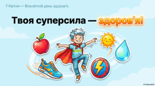 День здоров'я 7 квітня.  Твоя суперсила -здоров'я