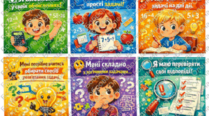 Кольорові картки для самоперевірки з математики