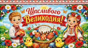 Великдень. Плакат «Щасливого Великодня!»