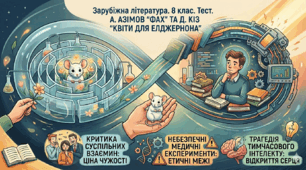 Діагностична робота. Тестові завдання за творами Айзека Азімова «Фах» та Деніела Кіза «Квіти для Елджернона»