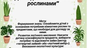Дидактична гра "Догляд за кімнатними рослинами"
