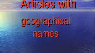 Articles with geographical names