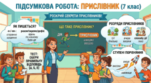 Українська мова 7 клас НУШ. Тест за темою "Прислівник"