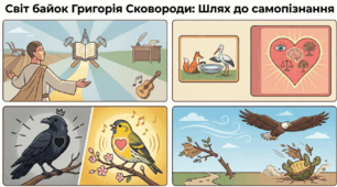 Кросворд. Григорій Сковорода. Байки "Ворон і Чиж", "Орел і Черепаха"