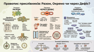 Правопис прислівникових сполук. Інфографіка.