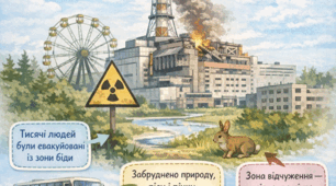Навчальний плакат 1 "Чорнобильська трагедія. Важливі факти" Формат A3, придатний для друку.